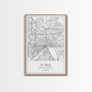 St Paul Street Map, Minnesota Map, City Map Print, Modern Wall Art, Wall Art, Canvas Print, Bedroom Wall Art, Traveler Gift, Travel Wall Art