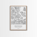 Stockholm Street Map, Sweden Map, Europe City Map Print, Modern Wall Art, Wall Art, Canvas Print, Dorm Room Décor, Wedding Gifts, Travel Art