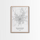 Tallahassee Street Map, Florida Map, City Map Print, Modern Wall Art, Wall Art, Canvas Print, Wall Art Canvas, Gift For Women, Travel Print