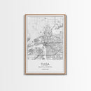 Tulsa Street Map, Oklahoma Map, City Map Print, Modern Wall Art, Wall Art, Canvas Print, Dorm Room Décor, Gift For Husband, Travel Art Print