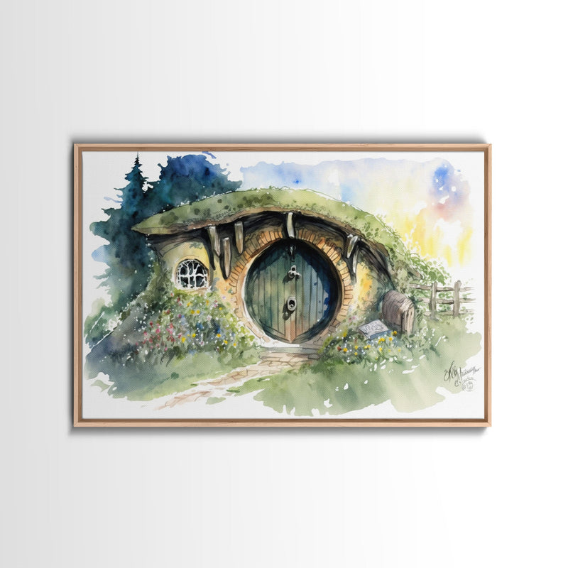 Bang End Painting Framed Canvas Print, Lord, Fantasy Art, Framed Wall Art, Fantasy Decor, A Hole In The Wall