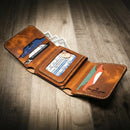 Badge Trifold Wallet by Bull Sheath Leather