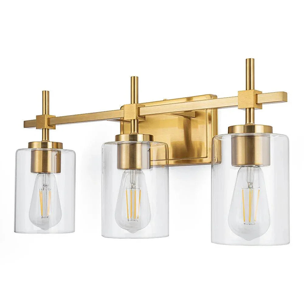 Jasper Modern Clear Glass 3-Light Bathroom Vanity Light, photo 9 of 14