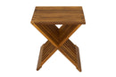 Winchester Teak Shower and Bath Folding Stool with Horizontal Slats