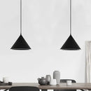 GobekUsa 10"/12.5" Diameter 1 Light Conical Hanging Lamp Nordic Stylish Black/Blue Metal Pendant Light over Table
