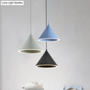 GobekUsa 10"/12.5" Diameter 1 Light Conical Hanging Lamp Nordic Stylish Black/Blue Metal Pendant Light over Table