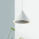 GobekUsa 10"/12.5" Diameter 1 Light Conical Hanging Lamp Nordic Stylish Black/Blue Metal Pendant Light over Table