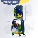 2 Pieces 12 Inch and 16 Inch Kids Carry on Suitcase Rolling Backpack School Luggage Set-Elephant by LJGDeals