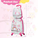 2 Pieces 12 Inch 16 Inch Green ABS Kids Suitcase Luggage Set by LJGDeals