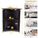 Bathroom Corner Storage Freestanding Floor Cabinet with Shutter Door by LJGDeals