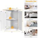 Bathroom Corner Storage Freestanding Floor Cabinet with Shutter Door by LJGDeals