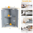 Bathroom Corner Storage Freestanding Floor Cabinet with Shutter Door by LJGDeals