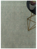 Custom Made Silver Traditional Silver Hand Knotted Wool Rug