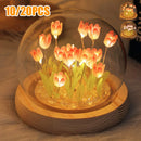GobekUsa 10/20Pcs Tulip Night Light Battery Operated Tulip Flower Table Lamp DIY Simulation Tulip LED Nightlight Handmade Bedside Light