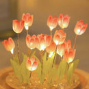 GobekUsa 10/20Pcs Tulip Night Light Battery Operated Tulip Flower Table Lamp DIY Simulation Tulip LED Nightlight Handmade Bedside Light
