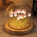 GobekUsa 10/20Pcs Tulip Night Light Battery Operated Tulip Flower Table Lamp DIY Simulation Tulip LED Nightlight Handmade Bedside Light