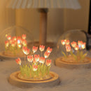 GobekUsa 10/20Pcs Tulip Night Light Battery Operated Tulip Flower Table Lamp DIY Simulation Tulip LED Nightlight Handmade Bedside Light