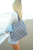 Harbor Canvas Striped Tote