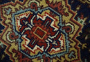 10 feet runner Hand knotted Mustard, Blue and Brown Traditional wool area rug by The Rug Decor