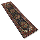 10 feet runner Hand knotted Mustard, Blue and Brown Traditional wool area rug by The Rug Decor