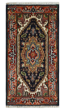 10 feet runner Hand knotted Mustard, Blue and Brown Traditional wool area rug by The Rug Decor