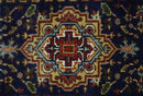 10 feet runner Hand knotted Mustard, Blue and Brown Traditional wool area rug by The Rug Decor