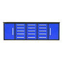 10ft Workbench Storage Cabinet with 15 Drawers & 2 Cabinets
