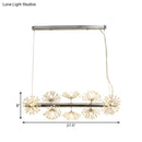 GobekUsa 10-Head Clear Crystals Island Lamp: Contemporary Chrome Dandelion Pendant Lighting for Dining Room