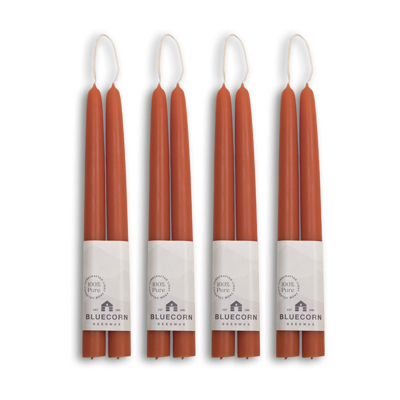 Hand-Dipped Beeswax Taper Candles - Bulk 4-Pair Bundle