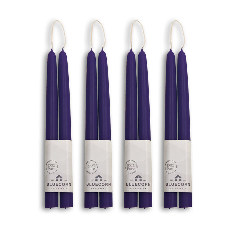 Hand-Dipped Beeswax Taper Candles - Bulk 4-Pair Bundle
