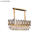 GobekUsa 10-Light Clear Crystal Island Pendant: Contemporary Nickle Suspension Lamp for Dining Room