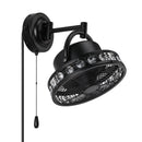 10" Modern Black Small Ceiling Fan with Pull Chain