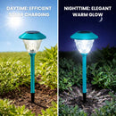 10 Pack Solar Pathway LED Lights Outdoor-Stainless Steel ( Turquoise )