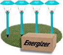 10 Pack Solar Pathway LED Lights Outdoor-Stainless Steel ( Turquoise )