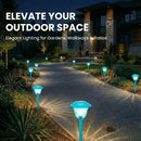 10 Pack Solar Pathway LED Lights Outdoor-Stainless Steel ( Turquoise )