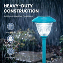 10 Pack Solar Pathway LED Lights Outdoor-Stainless Steel ( Turquoise )