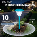 10 Pack Solar Pathway LED Lights Outdoor-Stainless Steel ( Turquoise )