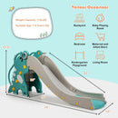 4-in-1 Kids Climber Slide Play Set with Basketball Hoop-Green by LJGDeals