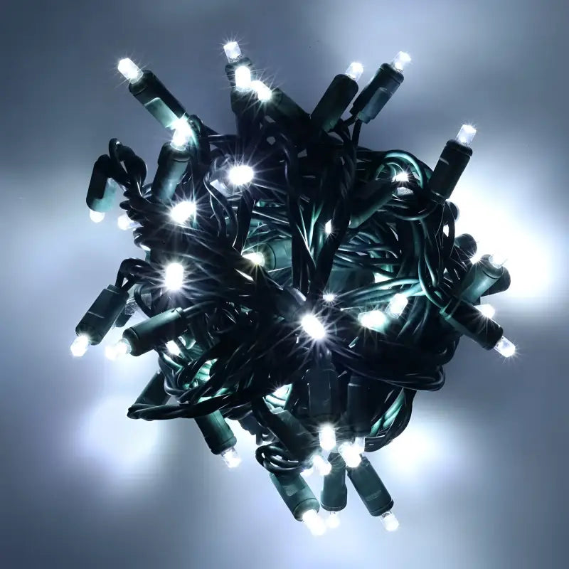100 5mm Cool White SuperSpark LED Strobe Lights, 6" Spacing