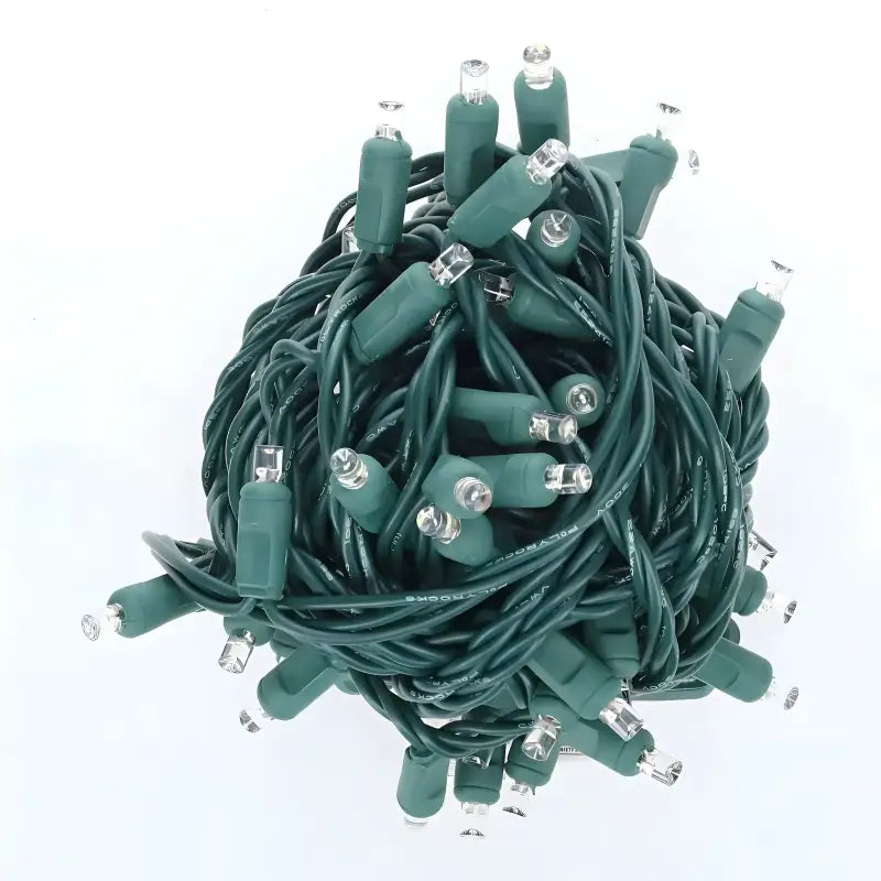 100 5mm Cool White SuperSpark LED Strobe Lights, 6" Spacing