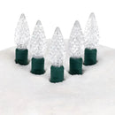 100 C6 Cool White LED Christmas Lights, 4" Spacing
