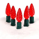 100 C6 Red LED Christmas Lights, 4" Spacing