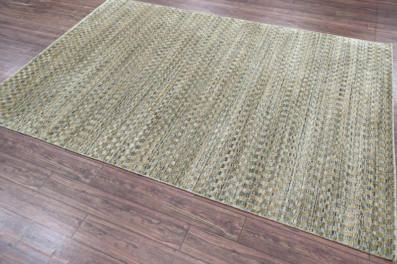 5x7 Gray LoomBloom Hand Knotted Modern & Contemporary Textured Tibetan 100% Wool Oriental Area Rug
