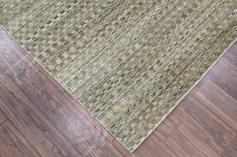 5x7 Gray LoomBloom Hand Knotted Modern & Contemporary Textured Tibetan 100% Wool Oriental Area Rug