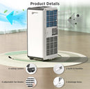 10,000 BTU Portable Air Conditioners Cool Room Up to 450 Sq.Ft, 4 Modes Portable AC with Remote/LED Display/24Hrs Timer