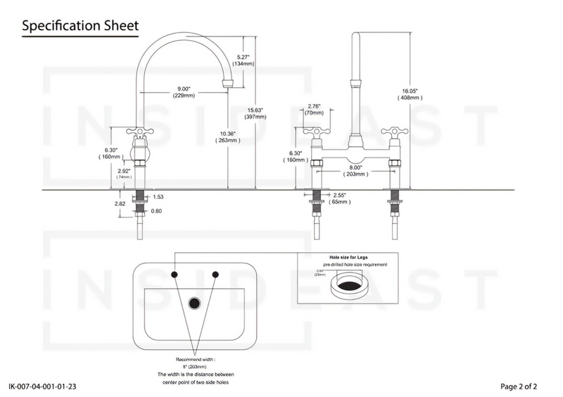 Unlacquered Solid Brass Sink faucet