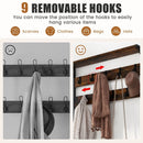3-In-1 Industrial Coat Rack Stand with 9 Hooks Shoe Bench by LJGDeals
