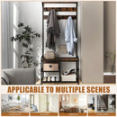 3-In-1 Industrial Coat Rack Stand with 9 Hooks Shoe Bench by LJGDeals