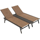2-Person Patio Chaise Lounge with Middle Panel-Brown by LJGDeals