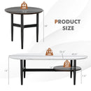 Set of 2 Modern Nesting Coffee Table with Extra Storage Shelf-White by LJGDeals